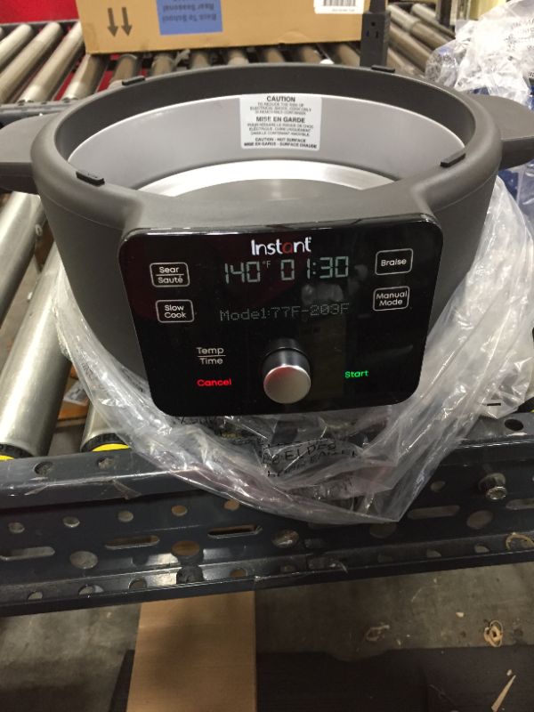 Photo 1 of Instant Electric Round Dutch Oven, 6-Quart 1500W, From the Makers of Instant Pot, 5-in-1: Braise, Slow Cook, Sear/Sauté, Cooking Pan, Food Warmer, Enameled Cast Iron, Included Receipe Book, Blue