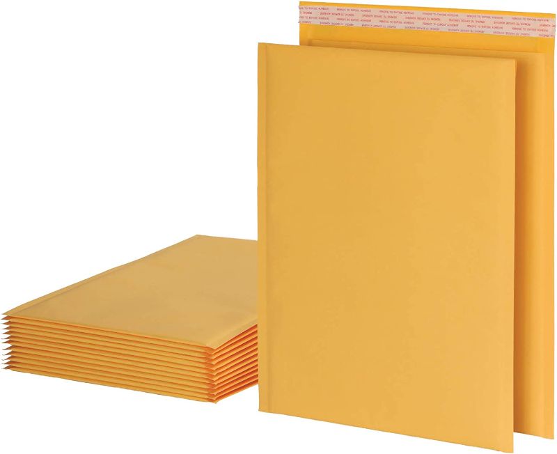 Photo 1 of Quality Park Large Bubble Mailers, 10.5 x 15 Shipping Envelopes, Durable Brown Kraft Padded Envelopes, Redi-Strip Peel Off Closure, 100/Box (QUA85763)