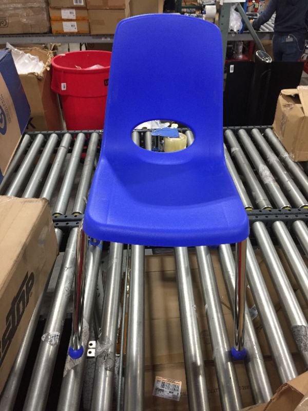 Photo 2 of 16" Stack Chair with Ball Glides - Blue, Set of 6 by Factory Direct Partners