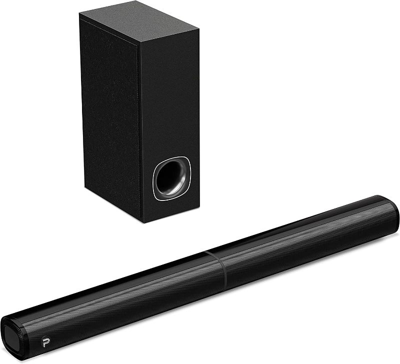 Photo 1 of Sound Bar for TV, PHEANOO 2.1 CH Soundbar with Subwoofer, HDMI(ARC)/Bluetooth 5.0/Optical/AUX Connectivity – D5