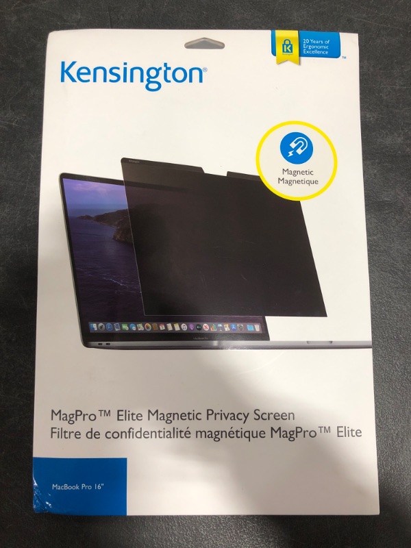 Photo 3 of Kensington MP16 MacBook Pro Magnetic Privacy Screen for 2019 16" MacBook Pro (K52200WW)
