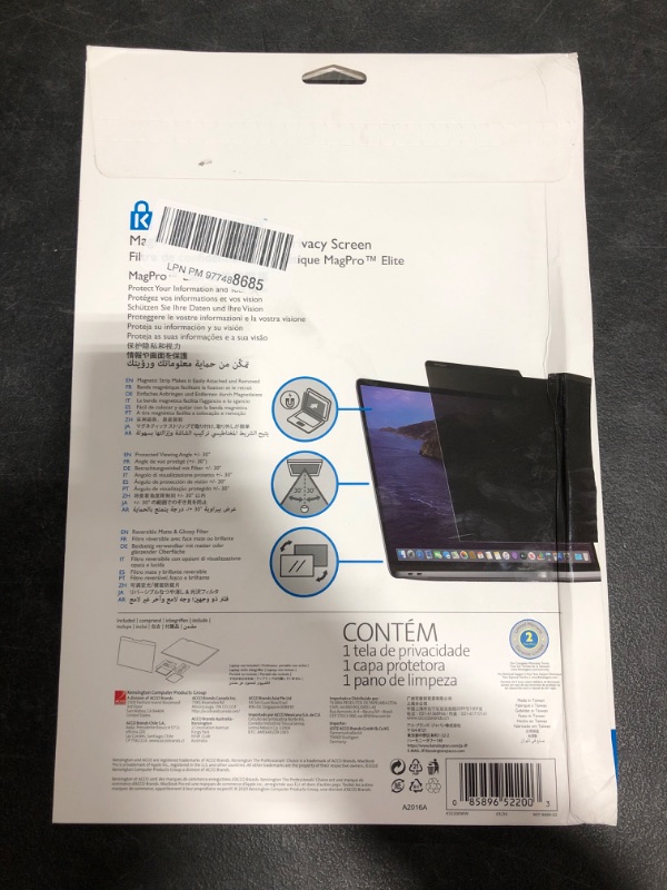 Photo 4 of Kensington MP16 MacBook Pro Magnetic Privacy Screen for 2019 16" MacBook Pro (K52200WW)
