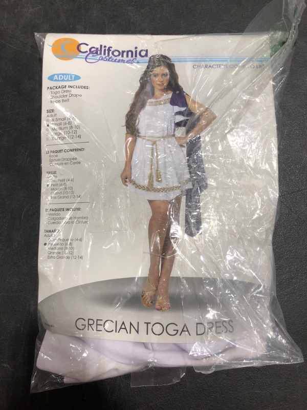 Photo 2 of Women's Grecian Costume Dress. SIZE ADULT SMALL. OPEN PACKAGE.
