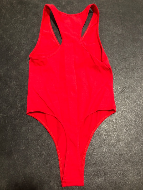 Photo 4 of American Apparel womens Women's Cotton Spandex Halter Bodysuit
RED, SIZE SMALL. PRIOR USE.