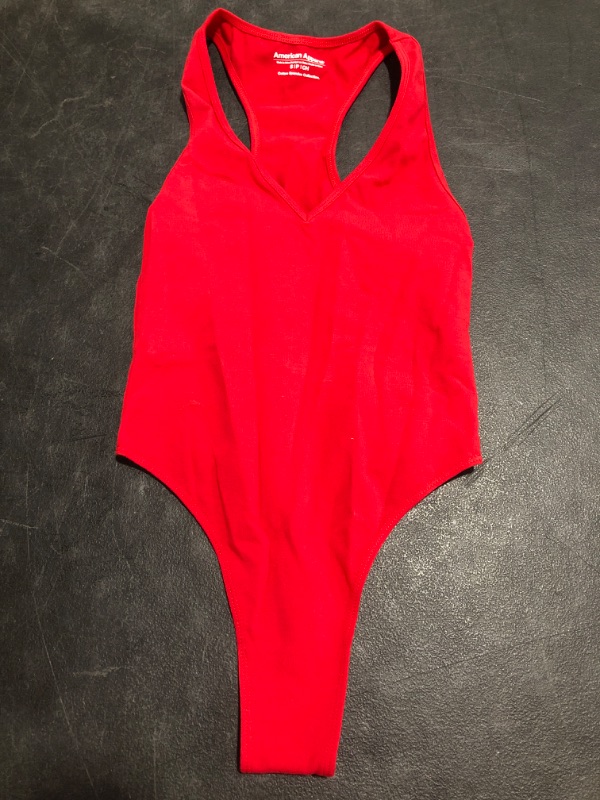 Photo 3 of American Apparel womens Women's Cotton Spandex Halter Bodysuit
RED, SIZE SMALL. PRIOR USE.