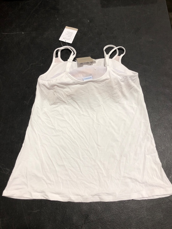 Photo 4 of Amoena Women's Valletta Leisurewear Pocketed Mastectomy Top with Built in Bra/Breast Support. WHITE, SIZE 8.
