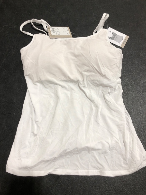 Photo 3 of Amoena Women's Valletta Leisurewear Pocketed Mastectomy Top with Built in Bra/Breast Support. WHITE, SIZE 8.
