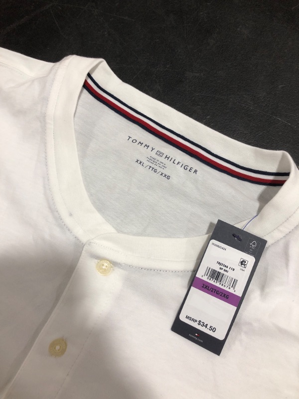 Photo 1 of Tommy Hilfiger Men's Short Sleeve Henley Shirt in Custom Fit
WHITE, SIZE XXL.