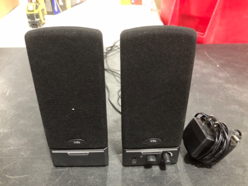 Photo 3 of Cyber Acoustics CA-2014 multimedia desktop computer speakers
PRIOR USE.