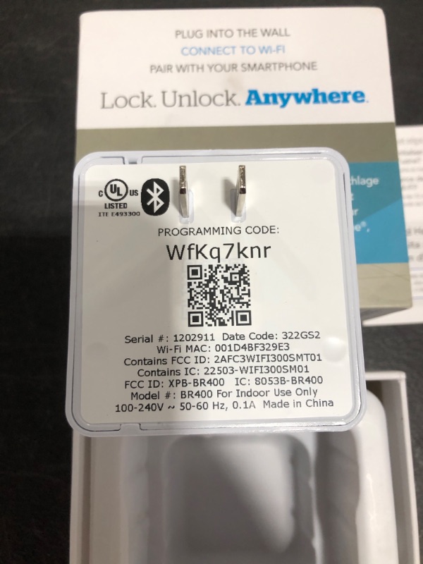 Photo 5 of SCHLAGE BR400 Sense Wi-Fi Adapter (2.4GHz WiFi Only) | Works With SCHLAGE Sense , White
