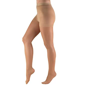 Photo 1 of Truform Sheer Compression Pantyhose, 8-15 mmHg, Women's Shaping Tights, 20 Denier, Beige, Queen Plus. SIZE 8-15.
OPEN PACKAGE.