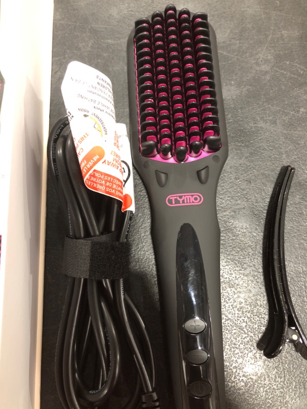 Photo 1 of TYMO Ionic Hair Straightener Brush - Enhanced Ionic Straightening Brush with 16 Heat Levels for Frizz-Free Silky Hair, Anti-Scald & Auto-Off Safe & Easy to Use
OPEN BOX.