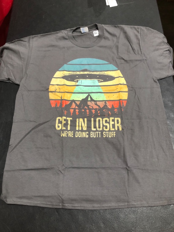 Photo 2 of Get In Loser We're Doing Butt Stuff Alien Abduction
GREY, SIZE XL. PHOTO FOR REFERENCE. NEW WITHOUT TAGS.