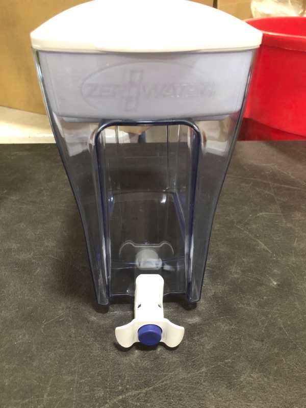 Photo 2 of ZeroWater 20 Cup Ready-Pour 5-Stage Water Filter Pitcher NSF Certified to Reduce Lead, Other Heavy Metals and PFOA/PFOS, White and Blue
MISSING GAUGE. PRIOR USE.