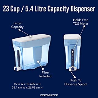 Photo 2 of ZeroWater ZD-018 ZD018, 23 Cup Water Filter Pitcher with Water Quality Meter
