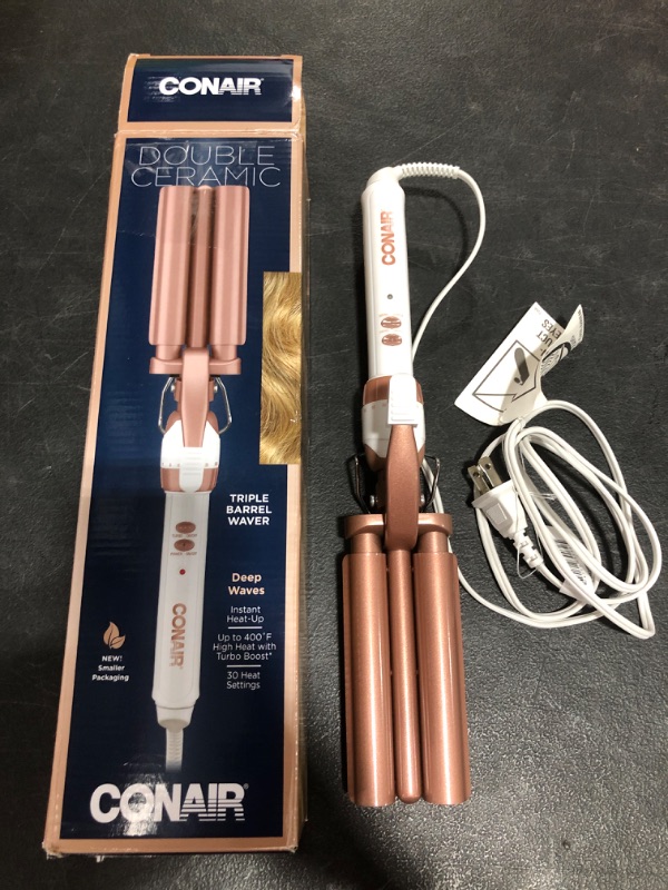 Photo 2 of Conair Double Ceramic Triple Barrel Curl Styling Waver
OPEN BOX. PRIOR USE.