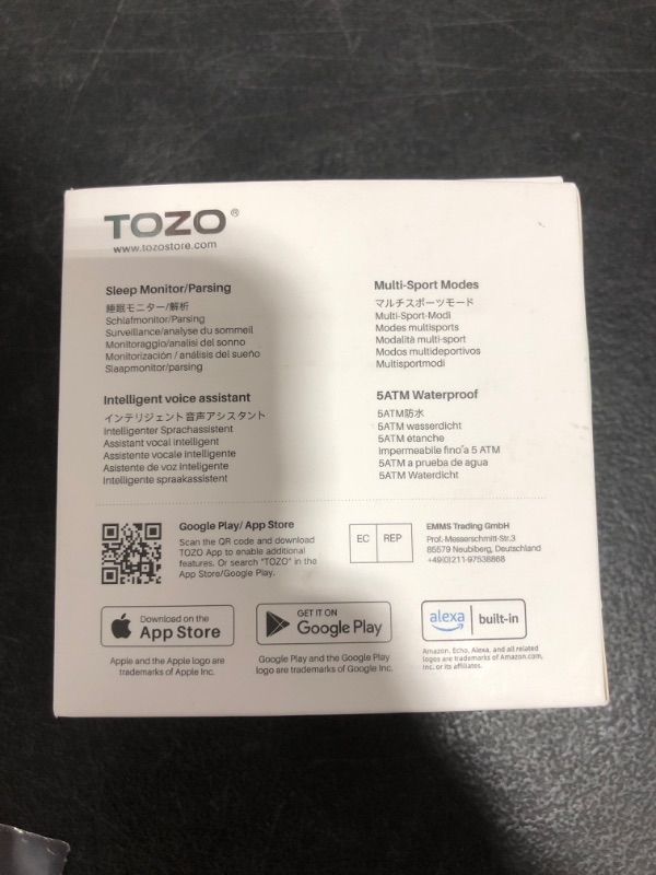 Photo 5 of TOZO S2 Smart Watch Alexa Built-in Fitness Tracker with Heart Rate and Blood Oxygen Monitor,Sleep Monitor 5ATM Waterproof HD Touchscreen for Men Women Compatible with iPhone & Android
OPEN BOX. PRIOR USE.