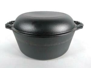 Photo 1 of 2 in 1 7 Quart Double Dutch Oven and 11" Domed Skillet Lid, Pre-Seasoned. PRIOR USE.
