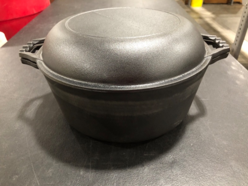 Photo 3 of 2 in 1 7 Quart Double Dutch Oven and 11" Domed Skillet Lid, Pre-Seasoned. PRIOR USE.
