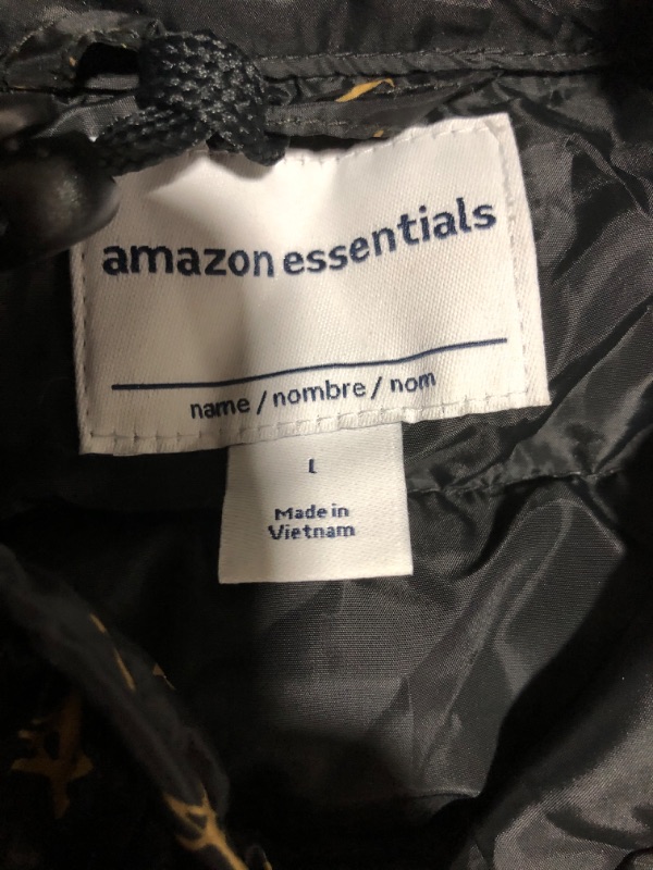 Photo 5 of Amazon Essentials Girls and Toddlers' Lightweight Water-Resistant Packable Hooded Puffer Jacket
SIZE LARGE.