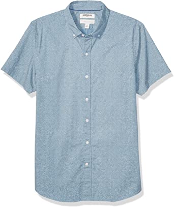 Photo 1 of Goodthreads Men's Slim-Fit Short-Sleeve Printed Poplin Shirt
SIZE MEDIUM.