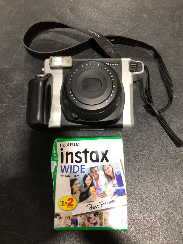 Photo 2 of Fujifilm INSTAX Wide 300 Instant Camera & 1 BOX OF FUJI INSTAX WIDE INSTANT FILM. PRIOR USE. UNTESTED. REQUIRES BATTERIES.
