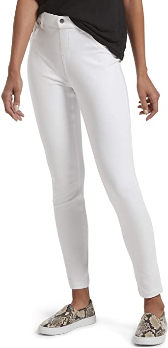 Photo 1 of HUE Women's Ultra Soft High Waist Denim Leggings. WHITE. UNMARKED SIZE. APPROX. LG/XL. PRIOR USE. 
