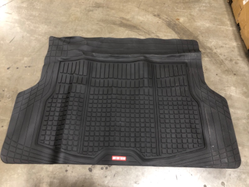 Photo 2 of Motor Trend Premium FlexTough All-Protection Cargo Mat Liner – w/Traction Grips & Fresh Design, Heavy Duty Trimmable Trunk Liner for Car Truck SUV, Black. 
MISSING PACKAGE. PRIOR USE.