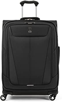 Photo 1 of Travelpro Maxlite 5 Softside Expandable Luggage with 4 Spinner Wheels, Lightweight Suitcase, Men and Women, Black, Checked-Medium 25-Inch
