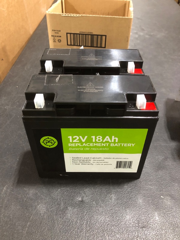 Photo 1 of 12-Volt 18 Ah Lead Acid Battery 2 Pack 

