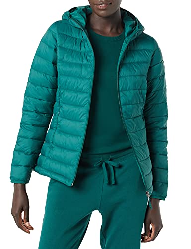 Photo 1 of Amazon Essentials Women's Lightweight Water-Resistant Packable Hooded Puffer Jacket, Dark Green, Medium
