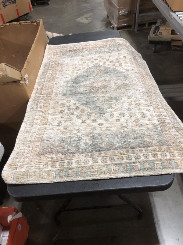 Photo 2 of 3'x5' Light Distressed Diamond Persian Style Rug Neutral - Threshold™ Designed with Studio McGee 
