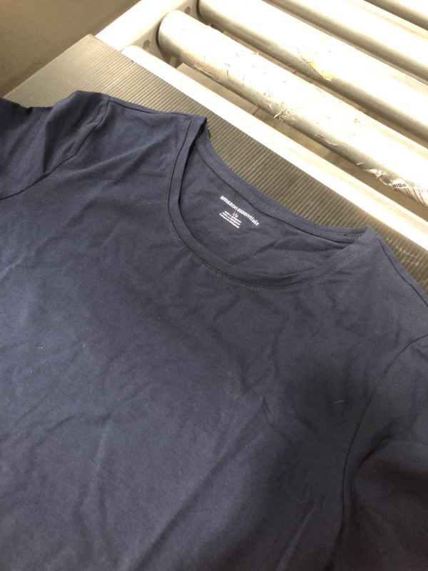 Photo 3 of Amazon Essentials Women's Classic-Fit Short-Sleeve Crewneck T-Shirt. NAVY BLUE. SIZE LARGE.
