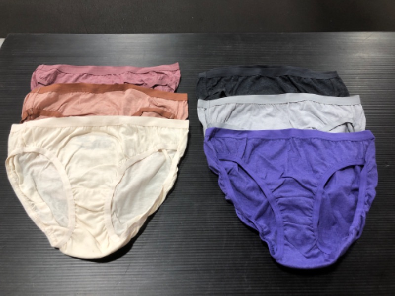 Photo 2 of Fruit of the Loom Women's 6 Pack Assorted Color Cotton Panties, SIZE 5. LOT OF 2. 12 PAIR TOTAL.
