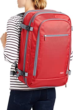 Photo 2 of Amazon Basics Carry-On Travel Backpack - Red
