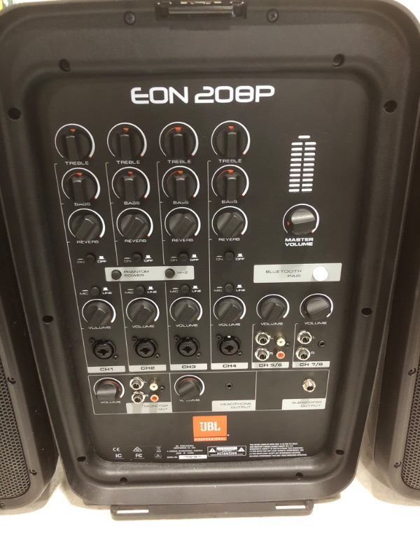 Photo 4 of JBL Professional EON208P Portable All-in-One 2-way PA System with 8-Channel Mixer and Bluetooth
PRIOR USE. MINOR SCRATCHES.