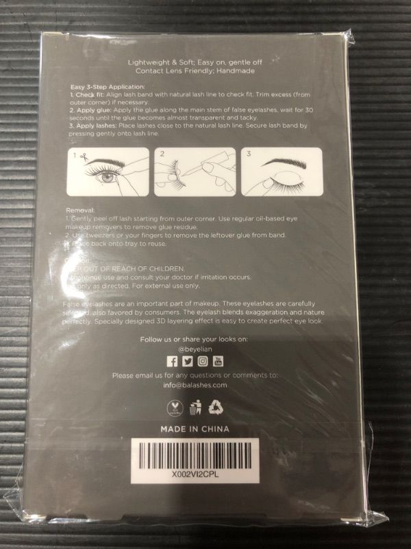 Photo 2 of BEYELIAN KNOCKOUT NATURAL EYELASHES. 5 PAIRS. 