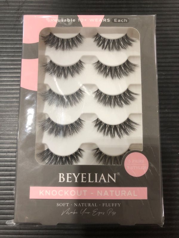 Photo 1 of BEYELIAN KNOCKOUT NATURAL EYELASHES. 5 PAIRS. 