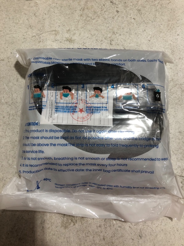 Photo 3 of 100Pcs Disposable Face Masks, Black Face Mask, 3 Ply Disposable Mask
PHOTO FOR REFERENCE ONLY. MAY VARY.