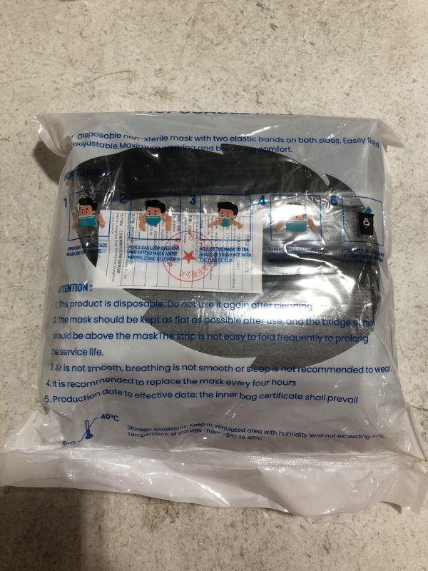 Photo 3 of 100Pcs Disposable Face Masks, Black Face Mask, 3 Ply Disposable Mask
PHOTO FOR REFERENCE. MAY VARY.