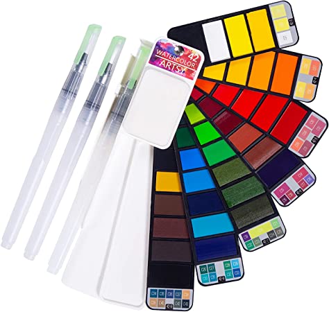 Photo 1 of BOM UP Artsy Watercolor Paint Set – 33 Assorted Colors with 3 Brushes – Perfect Foldable Watercolor Field Sketch Set for Outdoor Painting –Travel Pocket Watercolor Kit
PHOTO FOR REFERENCE.