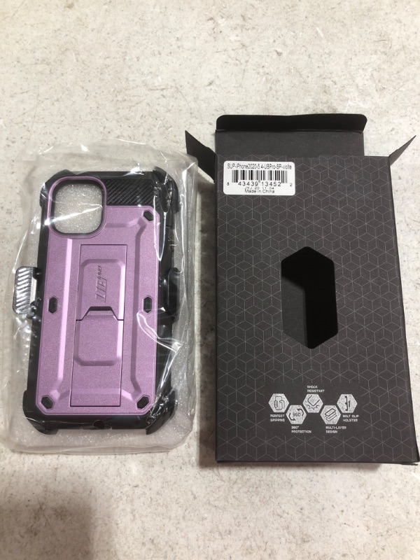 Photo 3 of SUPCASE Unicorn Beetle Pro Series Case for iPhone 12 Mini (2020 Release) 5.4 Inch, Built-in Screen Protector Full-Body Rugged Holster Case (Violte)
