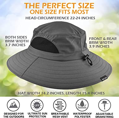 Photo 1 of EINSKEY Sun Hat for Men/Women, Waterproof Wide Birm Bucket Hat UV Protection Boonie Hat for Fishing Hiking Garden Beach
ONE SIZE.