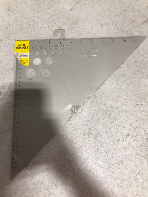 Photo 2 of Ludwig Precision 12" 45-90-Degree Aluminum Drafting Triangle, 83112
