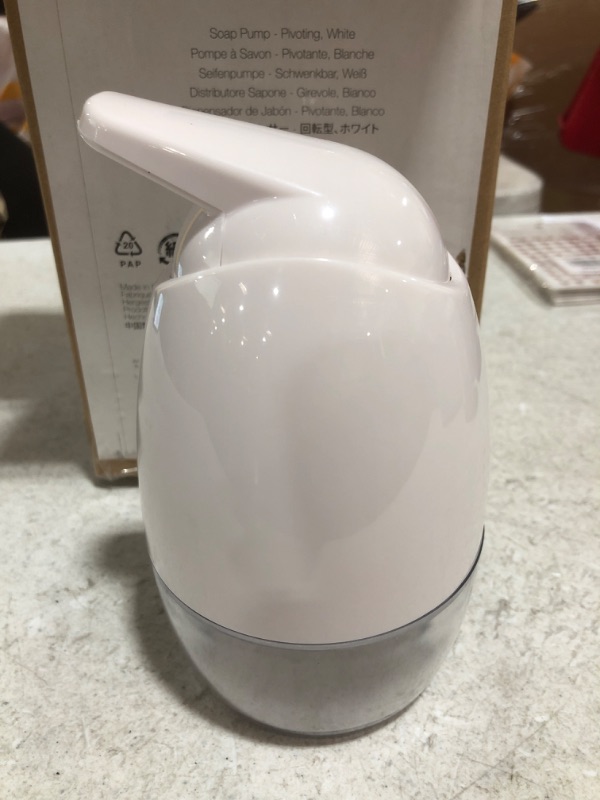 Photo 1 of Amazon Basics Pivoting Soap Pump Dispenser - White
