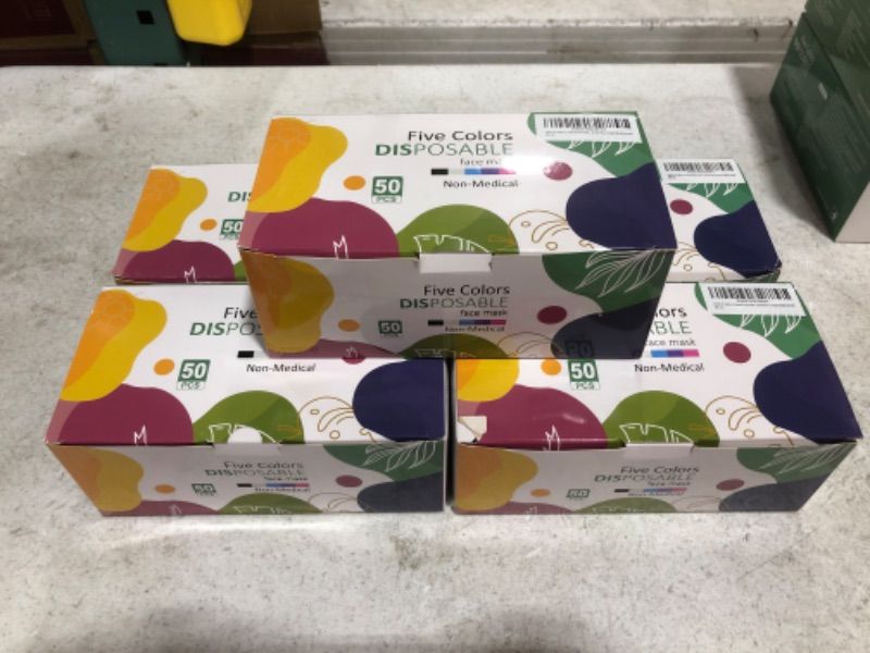 Photo 1 of HIWUP Multicolor Disposable Face Masks 50 Pack, PFE 99% Face Mask Suitable For Adults And Teens
LOT OF 10.
