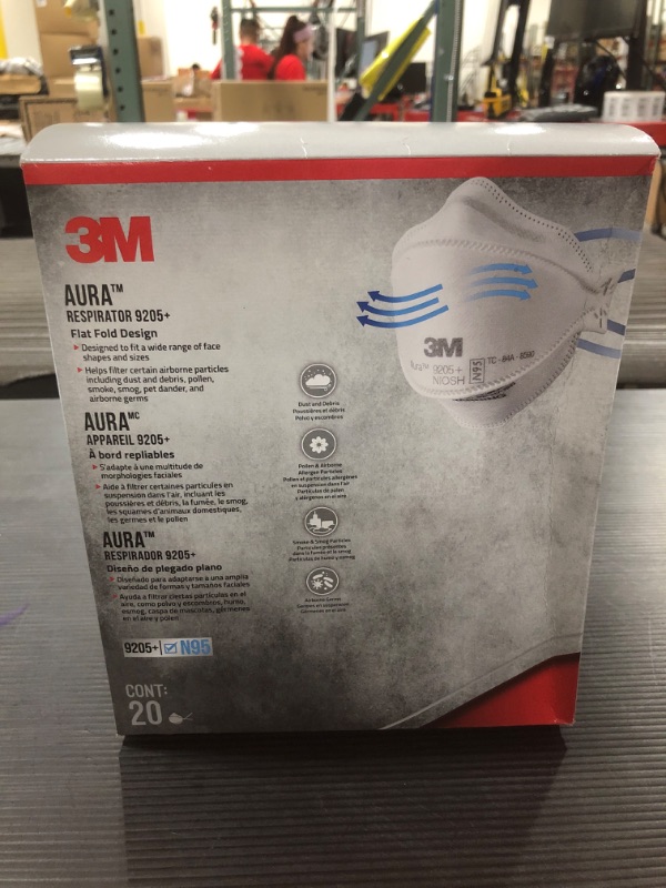 Photo 3 of 3M Aura Particulate Respirator 9205+ N95, 20-Pack
