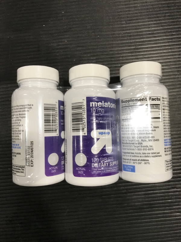 Photo 2 of [3 Pack] Melatonin 10mg Tablets - 120ct - up  up