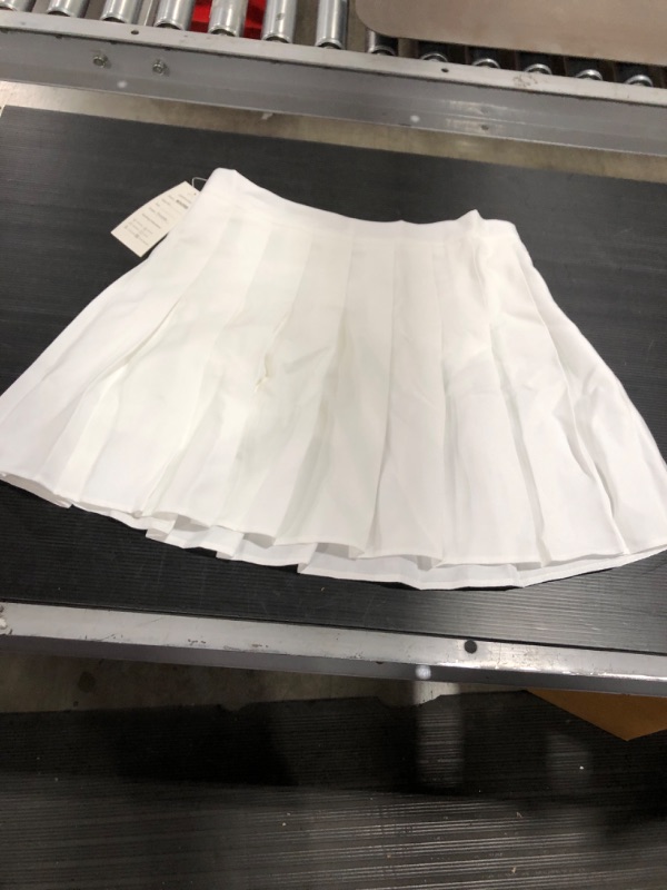 Photo 2 of Women's Plus Size High Elastic Waisted Pleated A Line Mini Tennis Skater Skirt size large
