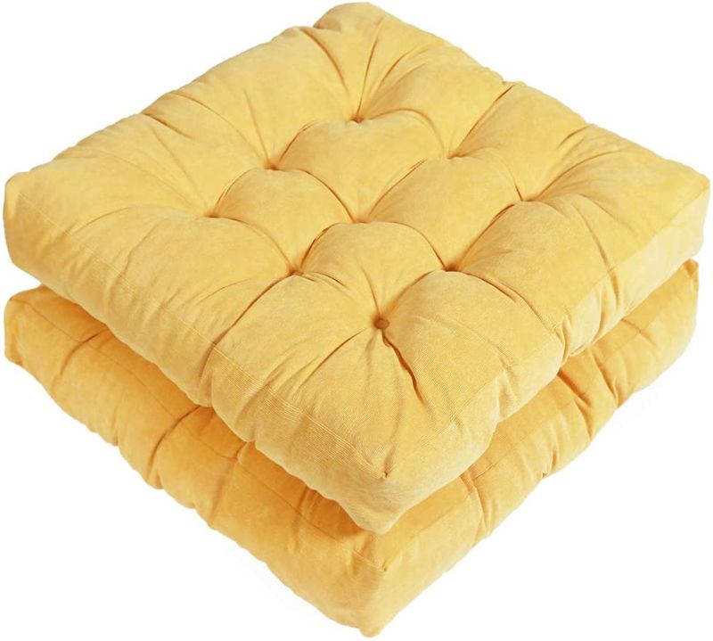 Photo 1 of 
Tiita Indoor/Outdoor Cushions Square Floor Pillows for Sitting on Floor Windows Pads for Patio Furniture Set of 2, 22x22 Inch, Yellow
Number of Items:1
Color:Yellow
Size:2 Count (Pack of 1)